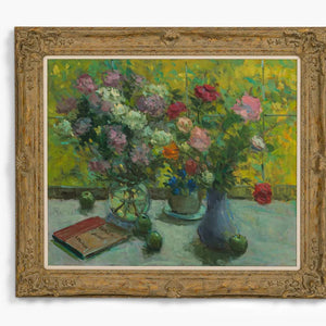 IMPRESSIONIST STYLE FLORAL STILL LIFE SIGNED AND FRAMED OIL ON CANVAS