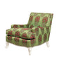 CUSTOM UPHOLSTERED SILK TAFFETA CLUB CHAIR, BILLY HAINES STYLE