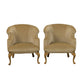 PAIR OF BARREL BACK LOUIS XV STYLE MOHAIR BERGERES
