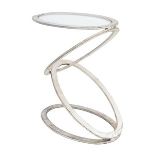MODERN STEEL AND GLASS SIDE TABLE