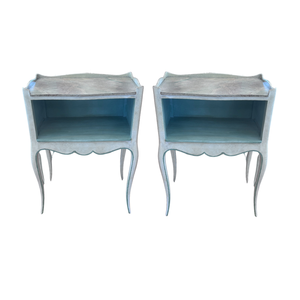 PAIR OF PETITE PAINTED END TABLES