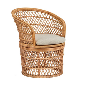 RATTAN SWIVEL CHAIR WITH CUSHION