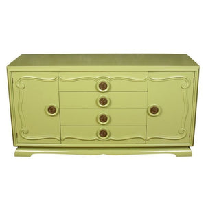 MID CENTURY GREEN PAINTED CREDENZA CIRCA 1960