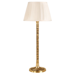 BRASS LEAF COLUMN TABLE LAMP