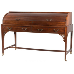 ENGLISH 19TH CENTURY MAHOGANY ROLL TOP  WRITING DESK