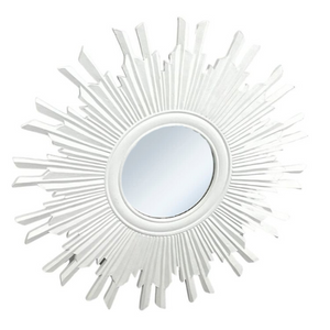 CONTEMPORARY WHITE STARBURST MIRROR