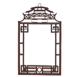 LARGE RATTAN TORTOISE PAGODA MIRROR