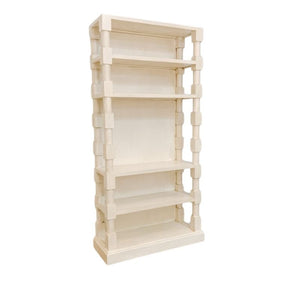 MODERN WHITE QUARTERED OAK BOOKCASE