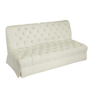 TUFTED ARMLESS COTTON THREE SEAT SOFA, DANIEL ROMUALDEZ