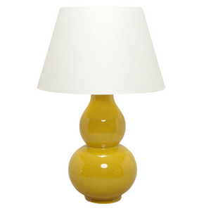 MUSTARD CRACKLED GLAZE DOUBLE GOURD LAMP