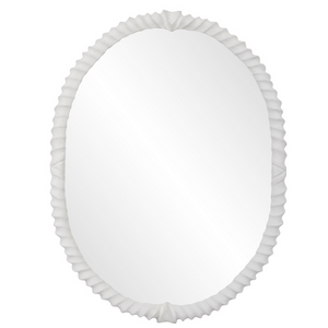 WHITE TWISTED OVAL MIRROR