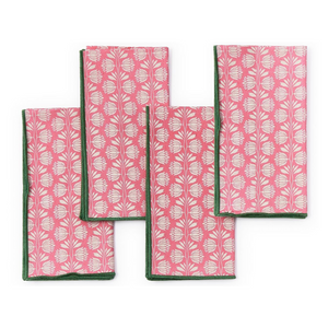 SET OF 4 PINK PALM NAPKINS