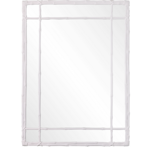 WHITE CLASSIC BAMBOO MIRROR