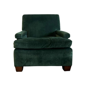 CUSTOM HICKORY CHAIR GREEN MOHAIR MACDONALD CLUB CHAIR