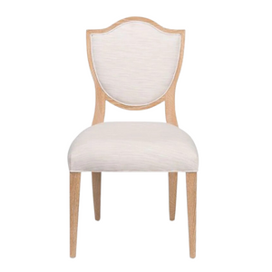 CERUSED WHITE OAK AND CUSHION DINING CHAIR