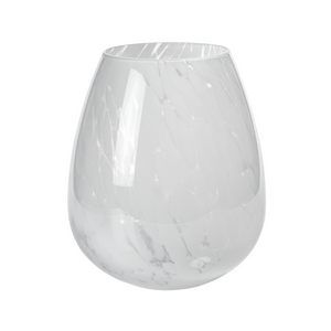 WHITE CONFETTI GLASS VASE