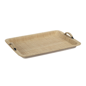 RAFFIA & CHAMBRAY TRAY