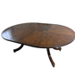 HOLLY HUNT MAHOGANY VINTAGE ROUND DINING TABLE WITH LEAVES
