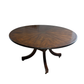 HOLLY HUNT MAHOGANY VINTAGE ROUND DINING TABLE WITH LEAVES
