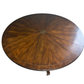 HOLLY HUNT MAHOGANY VINTAGE ROUND DINING TABLE WITH LEAVES