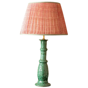 SPECKLED AQUA CANDLESTICK CERAMIC TABLE LAMP