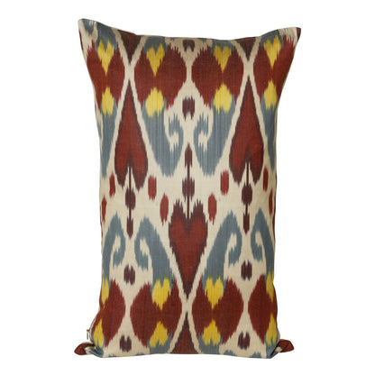 A SELECTION OF SILK IKAT LUMBAR PILLOWS