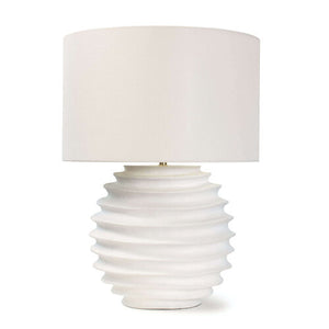 WHITE MODERN SPIRAL TABLE LAMP AND SHADE