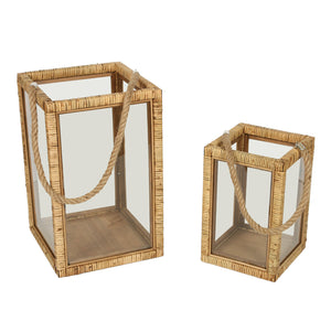 SET OF TWO  HURRICANES WITH ROPE HANDLE