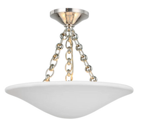 PLASTER WHITE SEMI FLUSH MOUNT