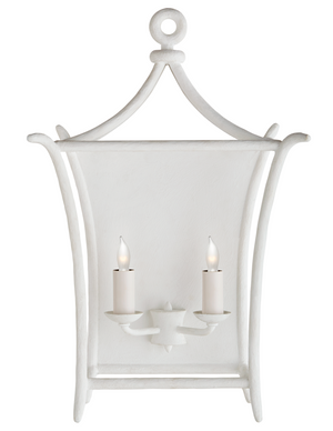 WHITE PLASTER PAGODA WALL SCONCE