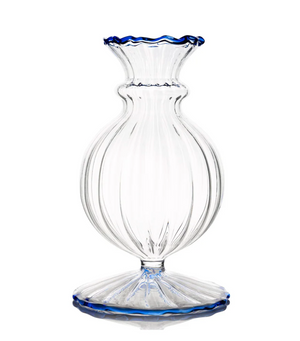 COLORED GLASS BUD VASE , BLUE