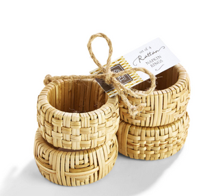 SET OF 4 CANE NAPKIN RINGS