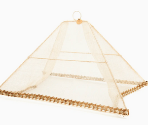 FOLDABLE FOOD COVER WITH PALM LEAF TRIM