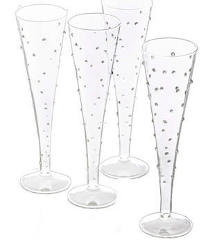 CHAMPAGNE  FLUTES SMALL DOTS