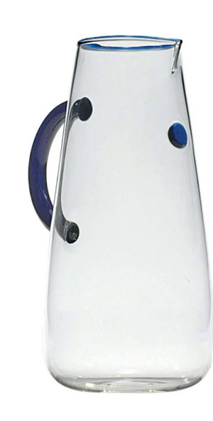 COBALT BLUE AND GLASS CARAFE