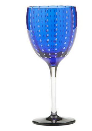 SET OF 2 COBALT BLUE GOBLETS