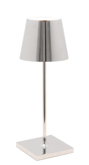 SILVER BATTERY OPERATED RECHARGEABLE MINI LAMP