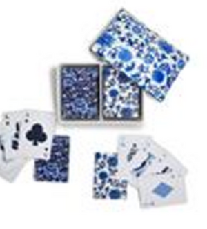 BLUE AND WHITE DOUBLE DECK PLAYING CARDS