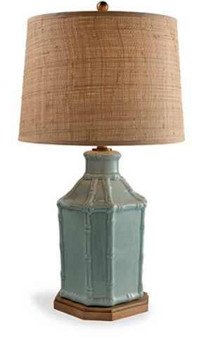 CELEDON BAMBOO CERAMIC LAMP
