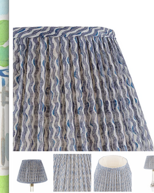 20" Fermoie blue and white pleated shade