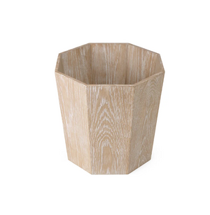 MILES REDD OCTAGONAL WASTE BASKET/CERUSED OAK