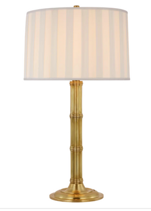 LARGE BAMBOO INSPIRED BRASS LAMP
