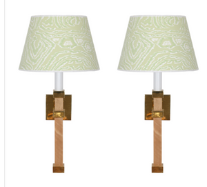 PAIR OF LONG ARM BRONZE SCONCES.