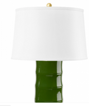 GREEN CERAMIC BAMBOO RIDGE LAMP