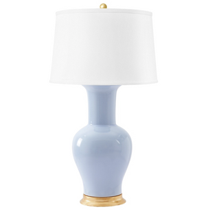 PERIWINKLE LAMP WITH GILT BASE