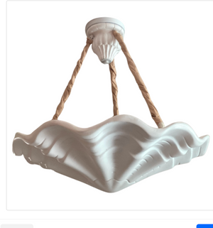PLASTER ROCHE STYLE SHELL CHANDELIER