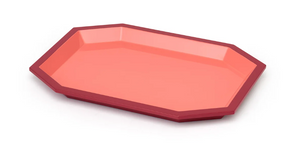 SMALL OCTAGONAL TRAY, RASPBERRY AND PARADISE PINK