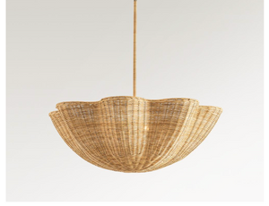 RATTAN CURVED CHANDELIER