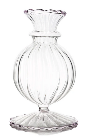 COLORED BUD VASE WITH PINK TRIM