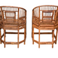 PAIR OF 20TH CENTURY VINTAGE BRIGHTON PAVILION STYLE BAMBOO ARMCHAIRS WITH YELLOW SILK CUSHION
